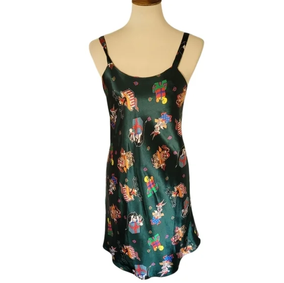 Vintage - 1997 Christmas Looney Tunes Slip Dress Chemise Nightie